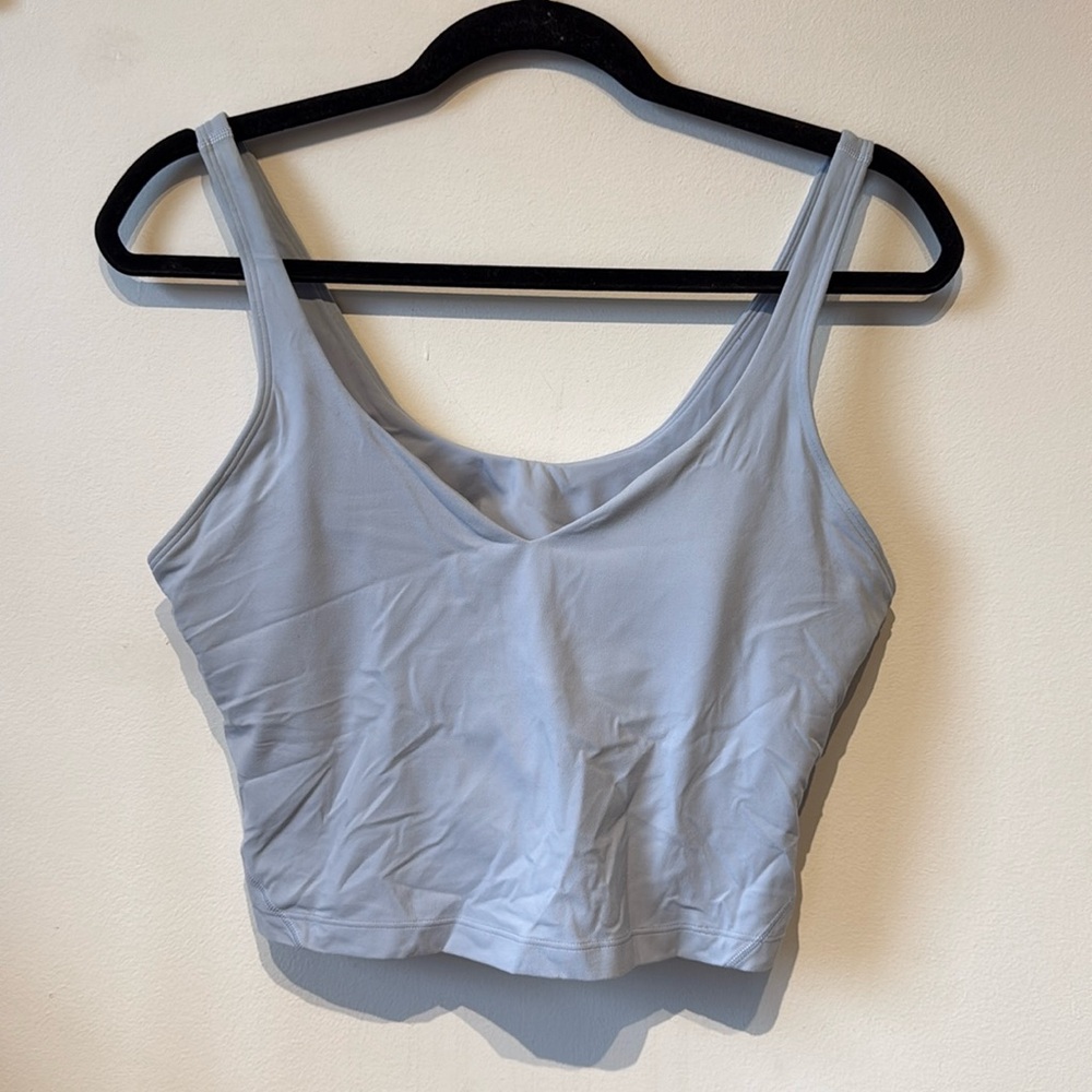 lululemon athletica Light Blue Scoop Neck Crop Tank